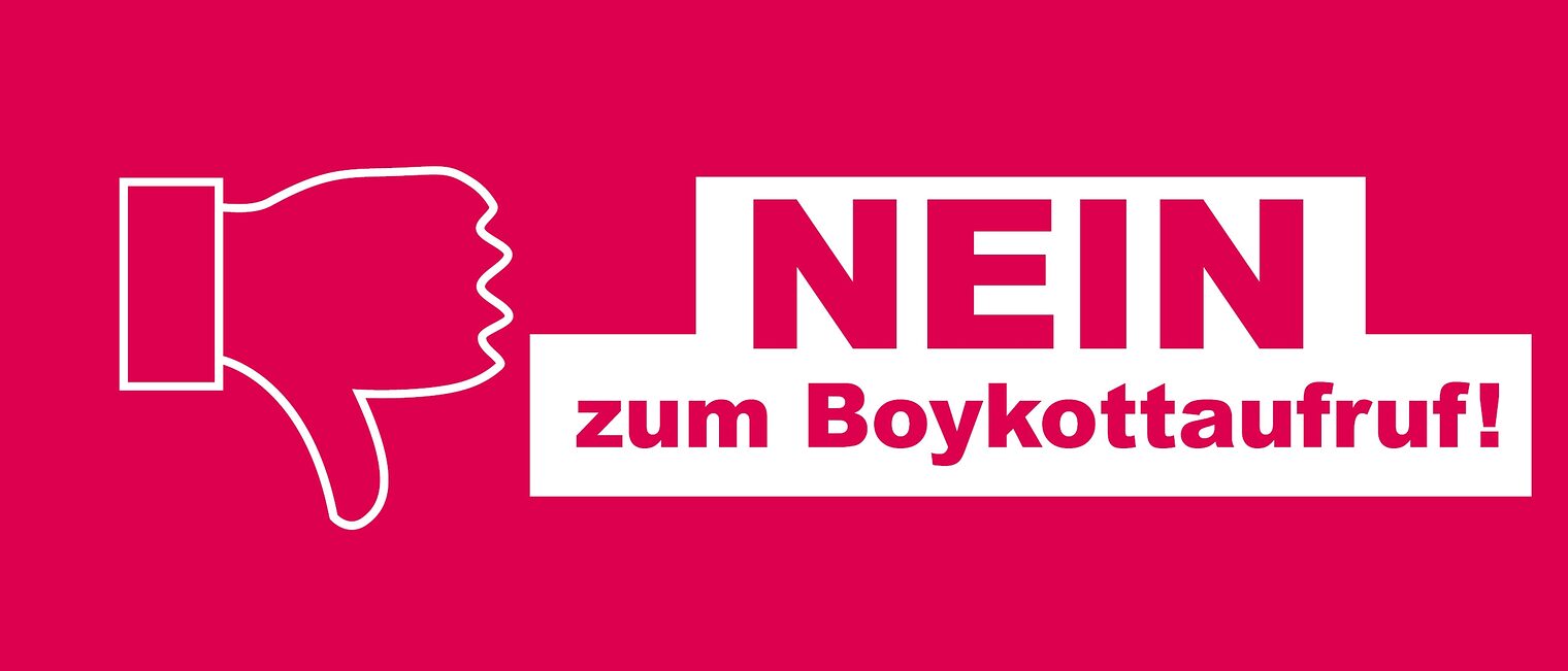 Banner gegen Boykott