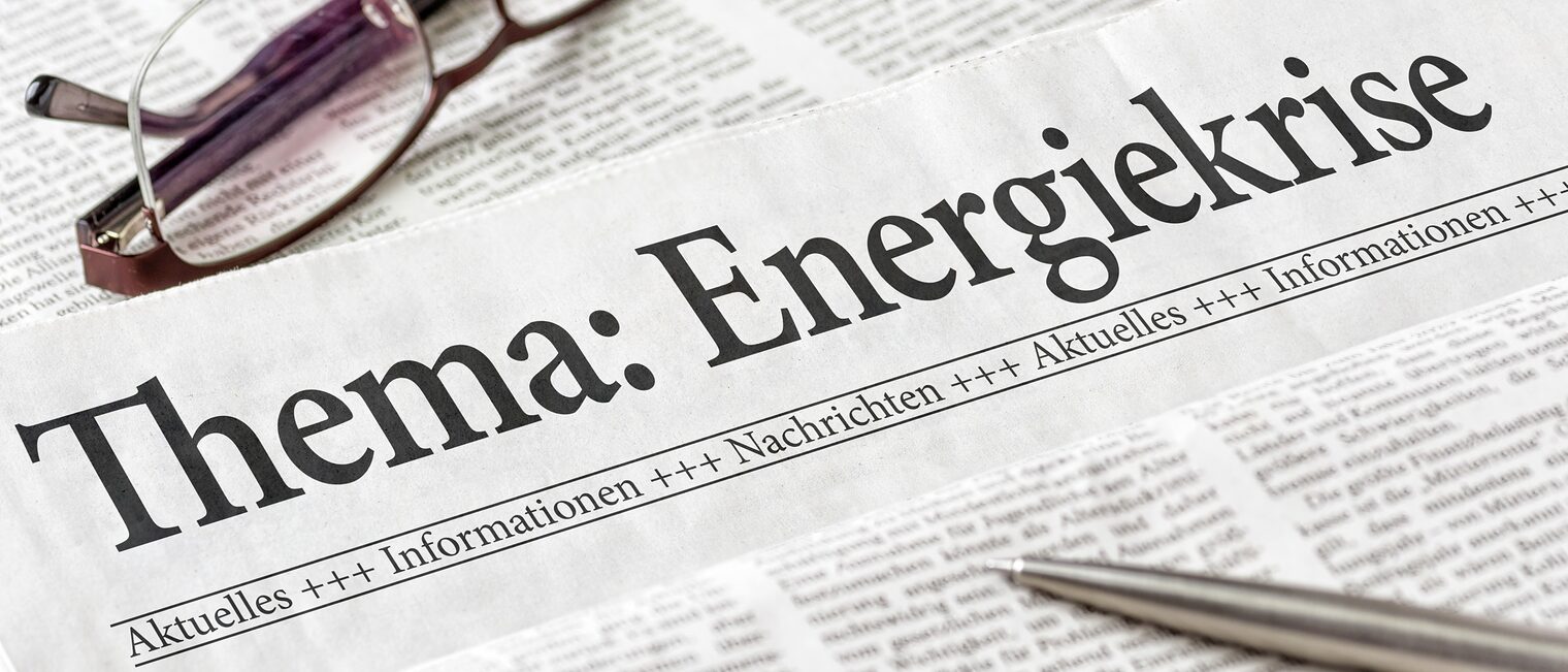 Zeitung mit der Überschrift Energiekrise